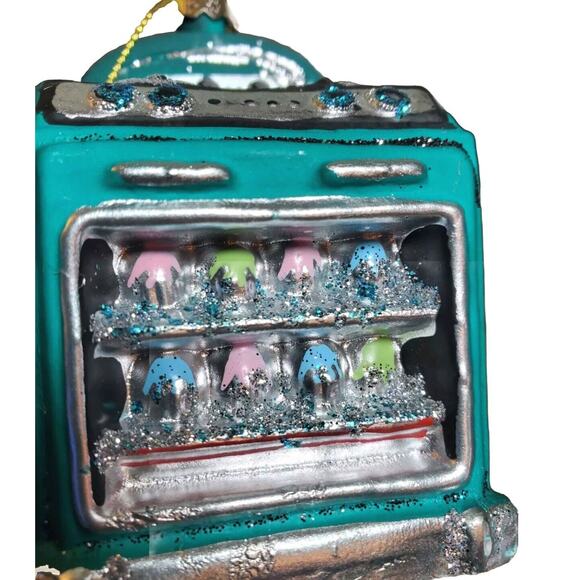 Retro Kitchen Oven Glass Ornament - Art Deco Green Teal, Bakery, Chef Cook Gift - Picture 4 of 8